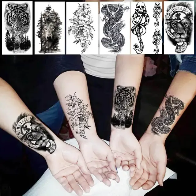 52 Stück Totenkopf Temporäre Tattoos 2