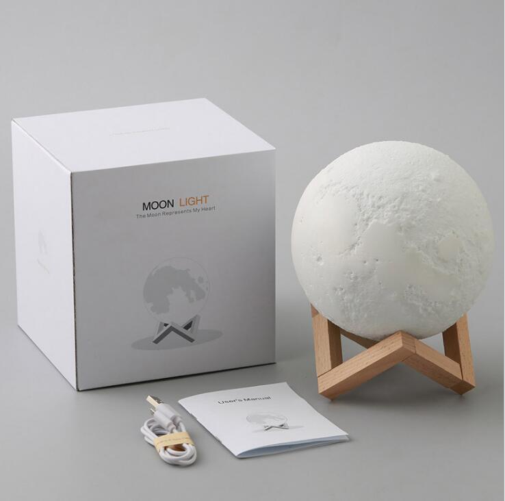 3D gedruckte Mond Nachtlampe mit Farbwechsel