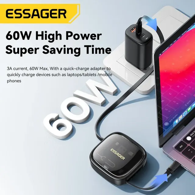 Reise-Ladekabel-Set 60 W mit Aufbewahrungsbox 4