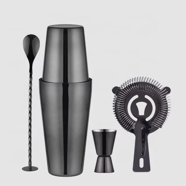 Schwarzes Boston-Shaker-Set 750 ml gebürstet