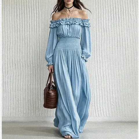 Romantisches Off-Shoulder-Maxikleid