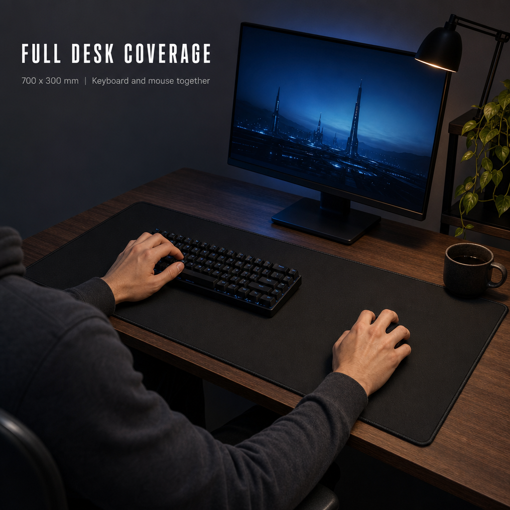 Gaming-Mauspad mit genähten Kanten, 700x300 mm