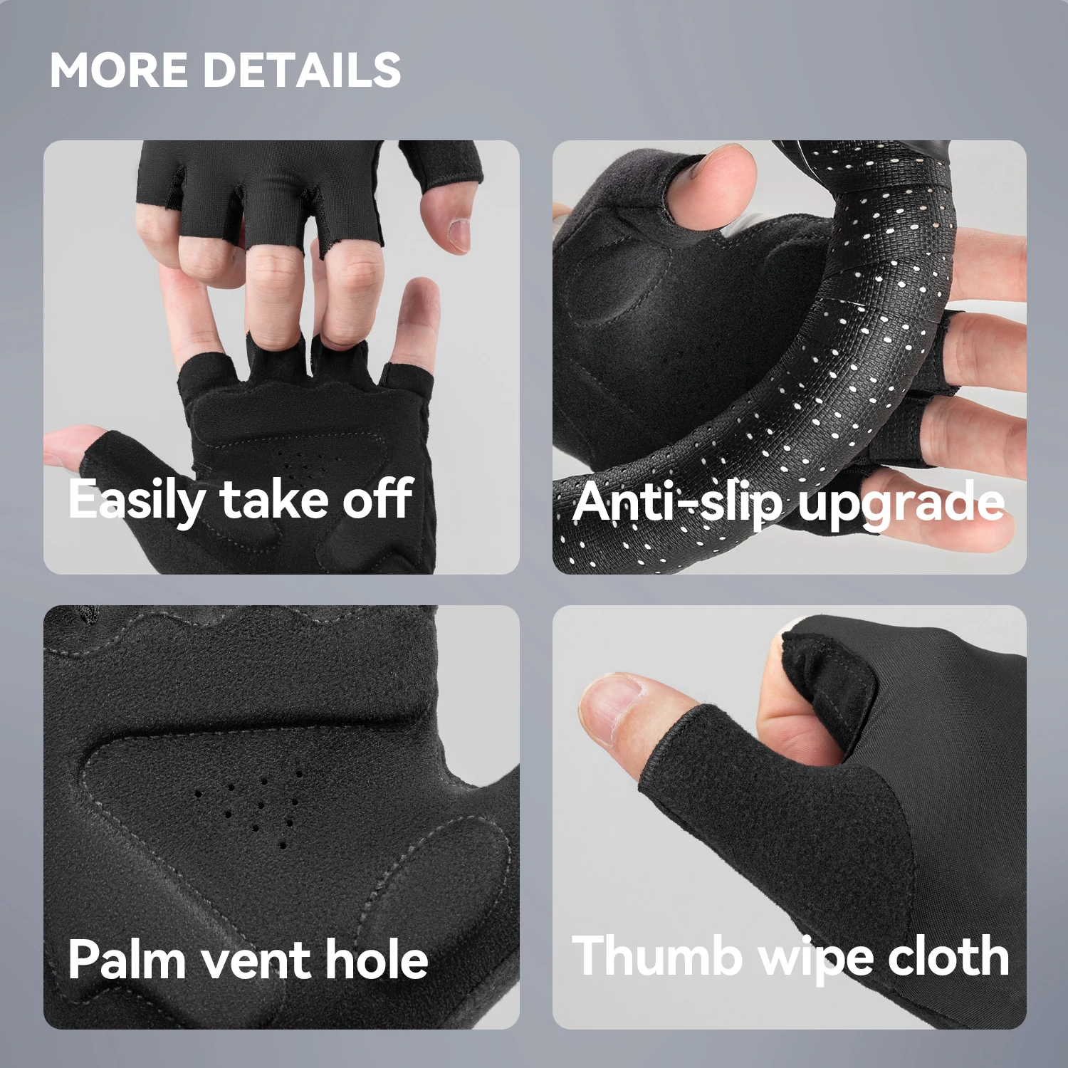 Halbfinger-Radhandschuhe mit Handflächenpolster 4