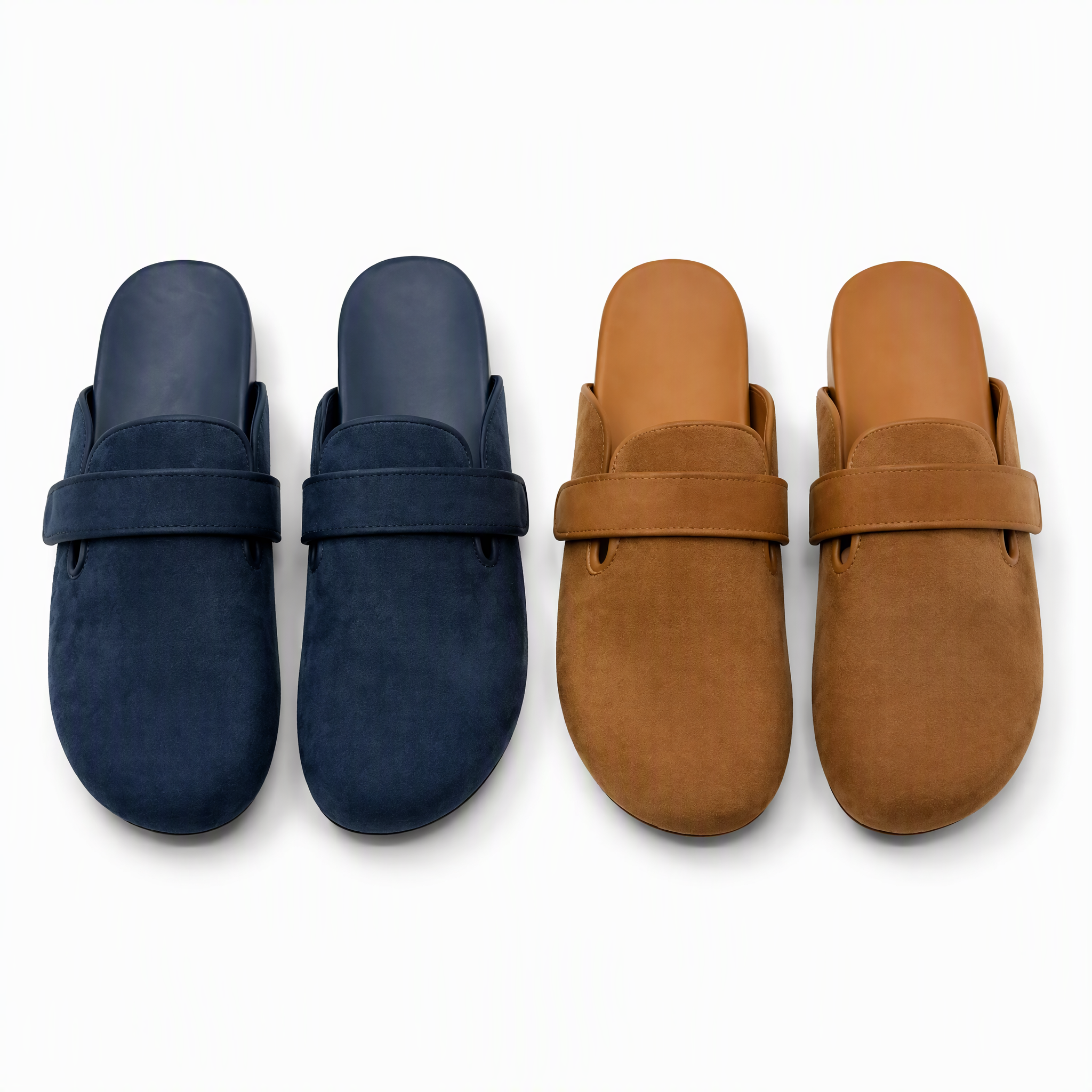 Damen Sommer-Slides mit Wildleder-Optik