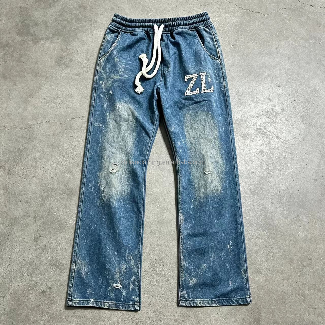 Vintage Acid-Wash Micro-Flare Sweatpants aus Baumwolle 3