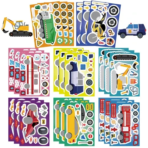 Fahrzeug-Puzzle-Aufkleber-Set für Kinder