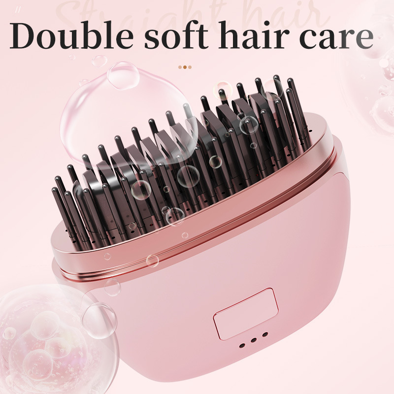 Akku-Glätteisen-Bürste mit Keratin 3