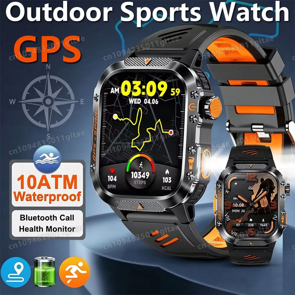 Militär-Outdoor-GPS-Smartwatch mit Herzfrequenz