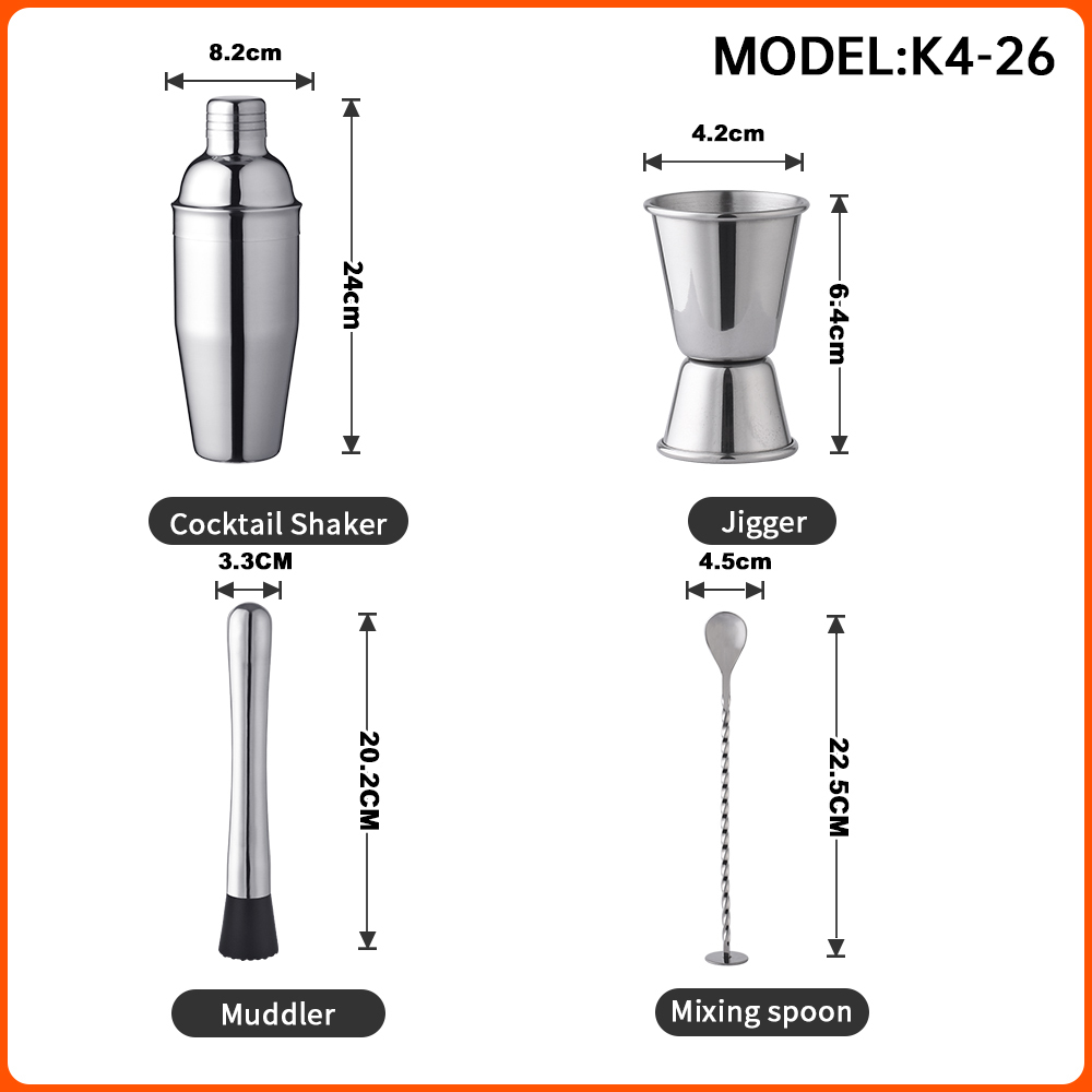 4-teiliges Luxus-Metall-Martini-Set 700 ml 3