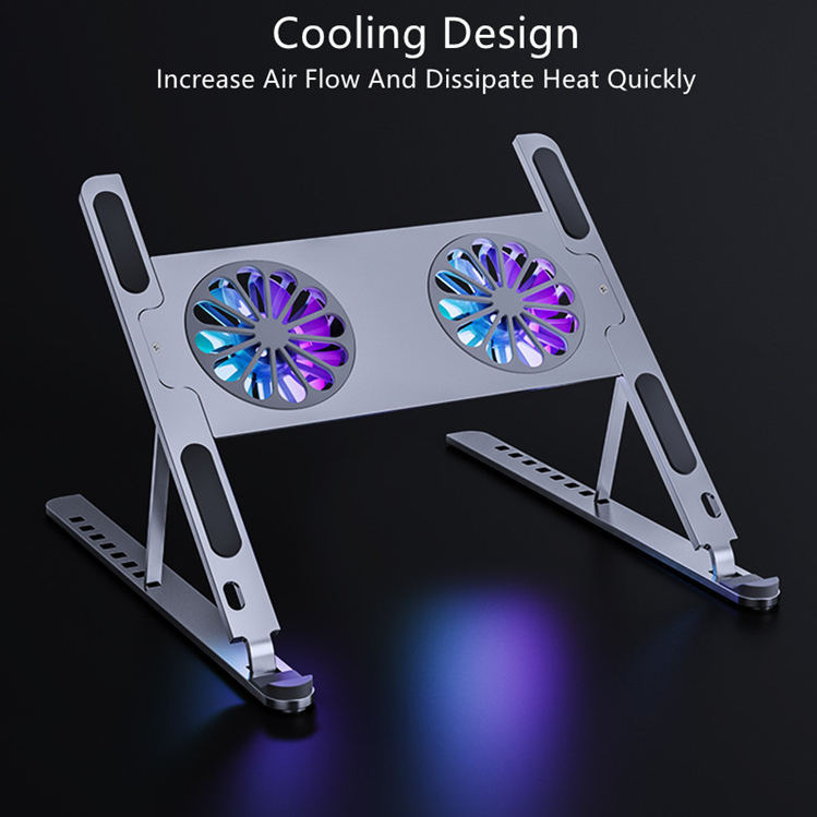 Aluminium Laptopständer mit RGB-Licht und Kühlung 4