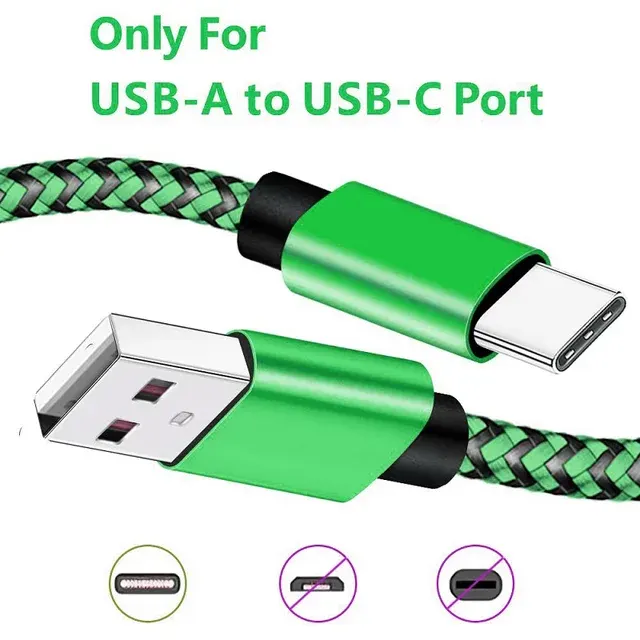 Geflochtenes Nylon-USB-C-Kabel, 2,4 A 3