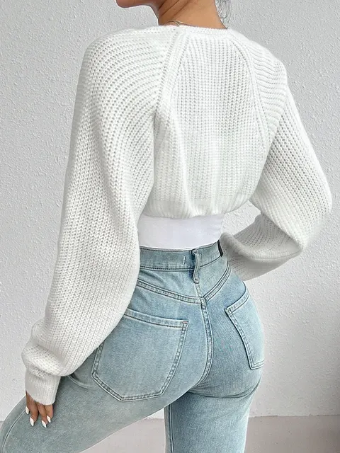 Gerippte Strickjacke 2