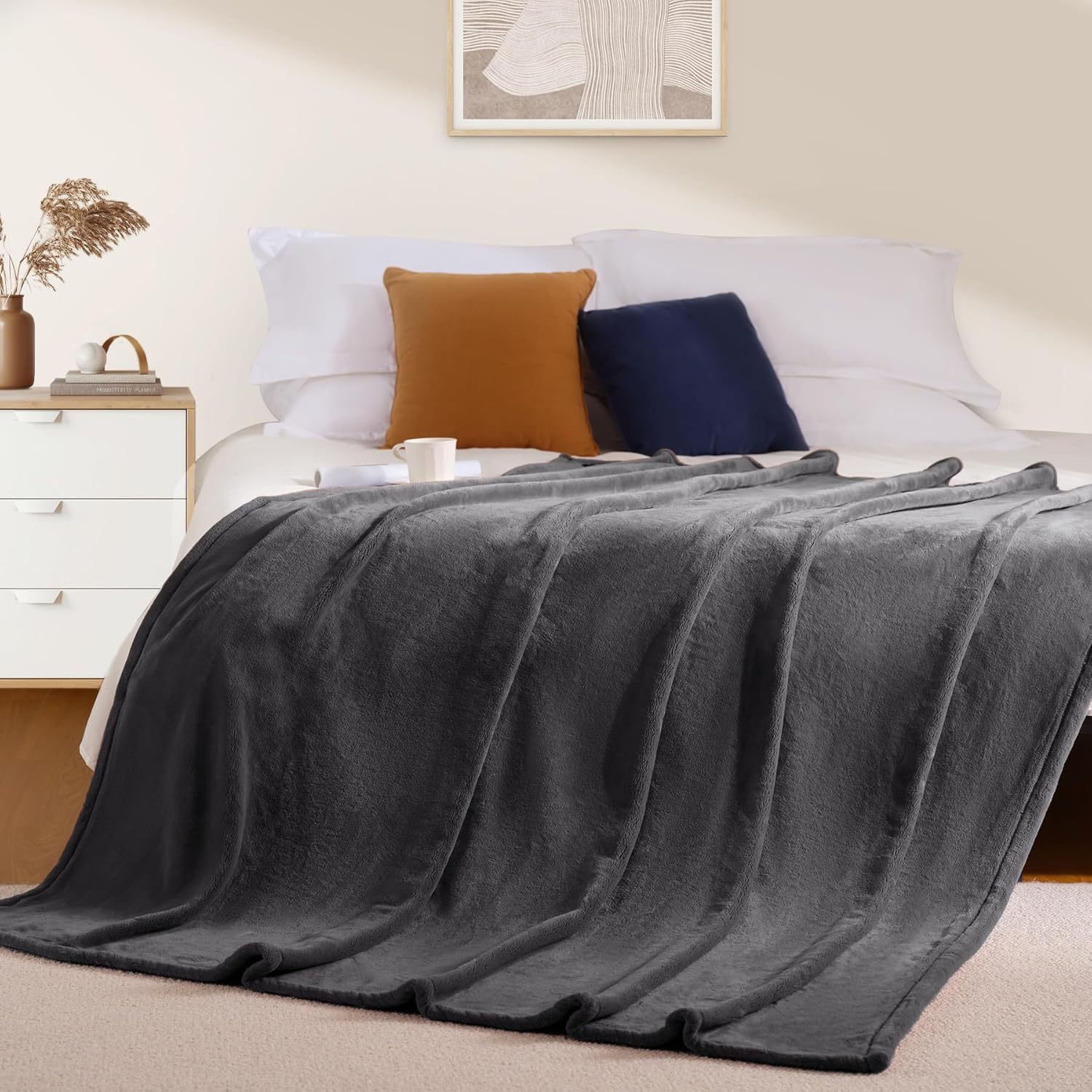 Super weiche Fleece-Schoßdecke in Uni 4