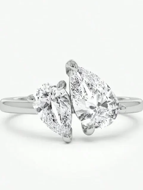 925er Sterlingsilber-Zirkonring, Wassertropfen-Design 4
