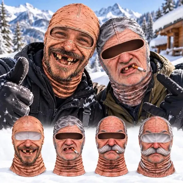 Warme 3D-Fleece-Sturmhaube mit Gesichtsschutz 3