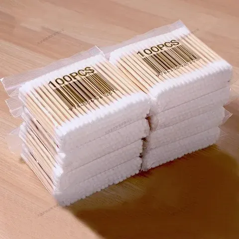 Holz-Wattestäbchen für Babys, 100er-Packung