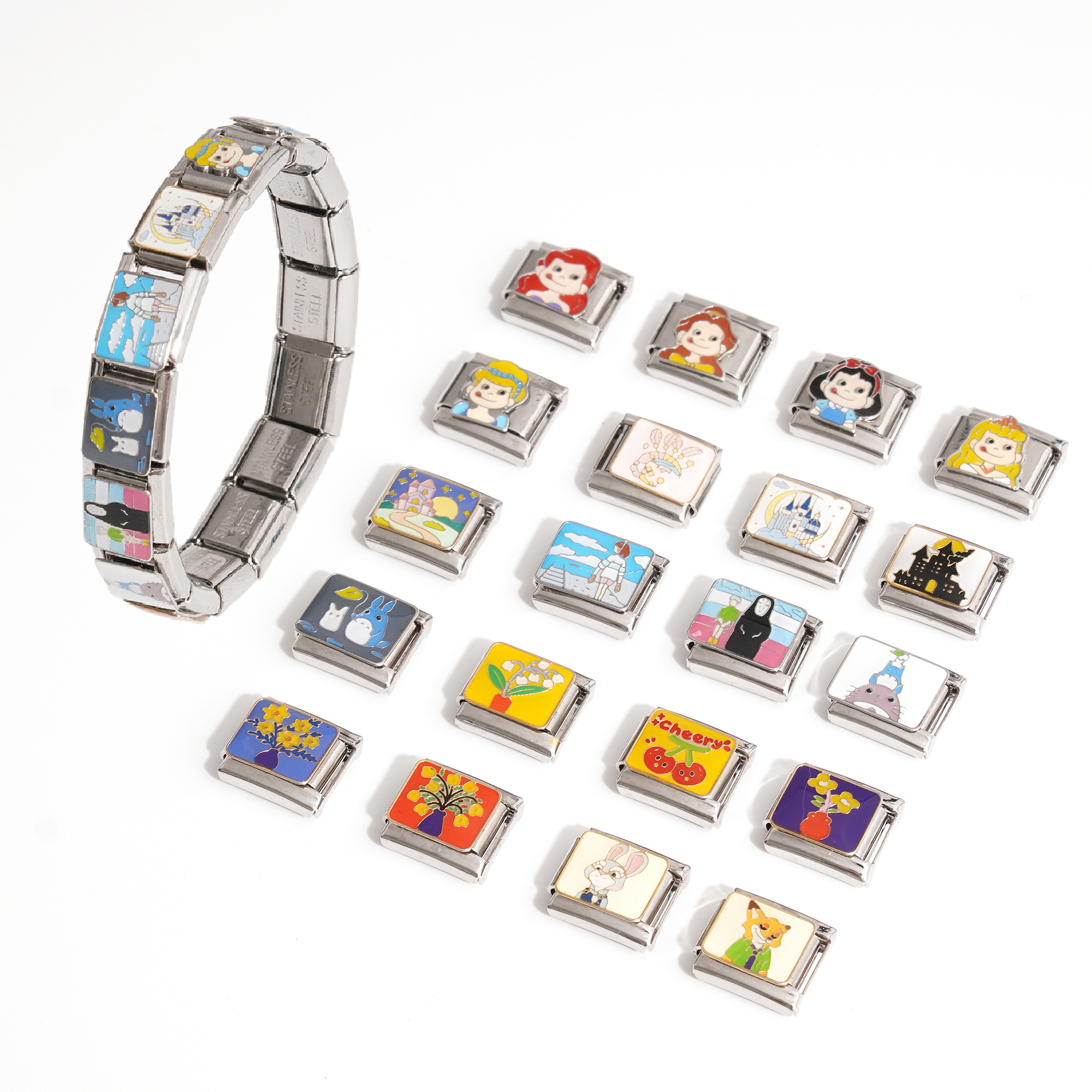 Wasserfestes Stretch-Charm-Armband aus Edelstahl 4