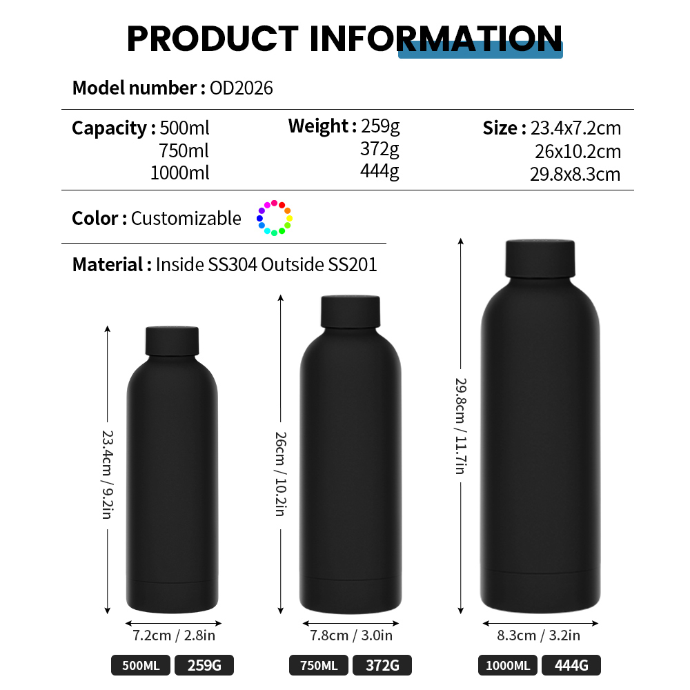 Edelstahl-Isolierflasche 750 ml mit Schmalmund 3