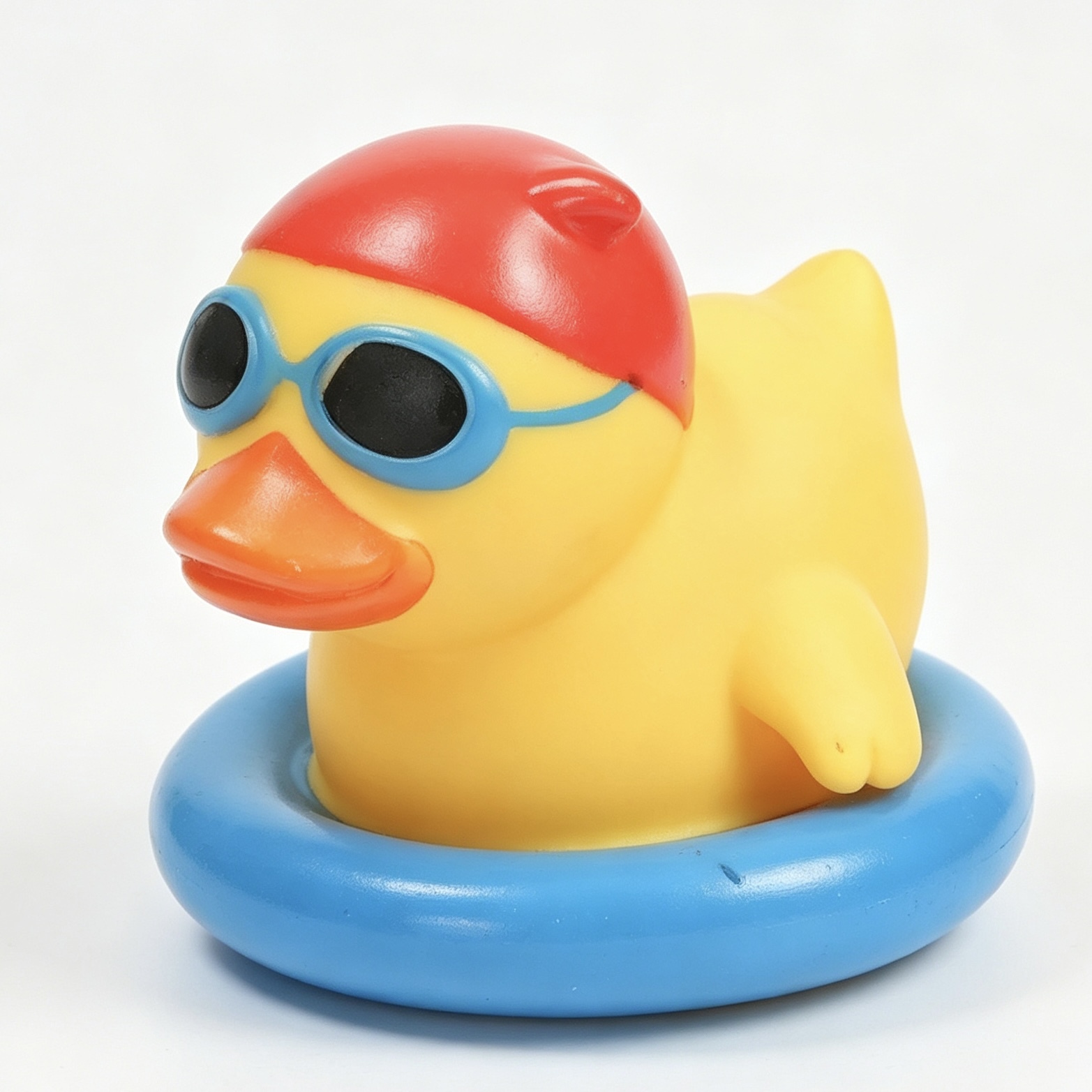 Schwimmer-Gummiente mit Badekappe