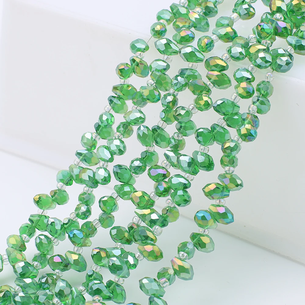 Grüne Glas-Tropfenperlen 4