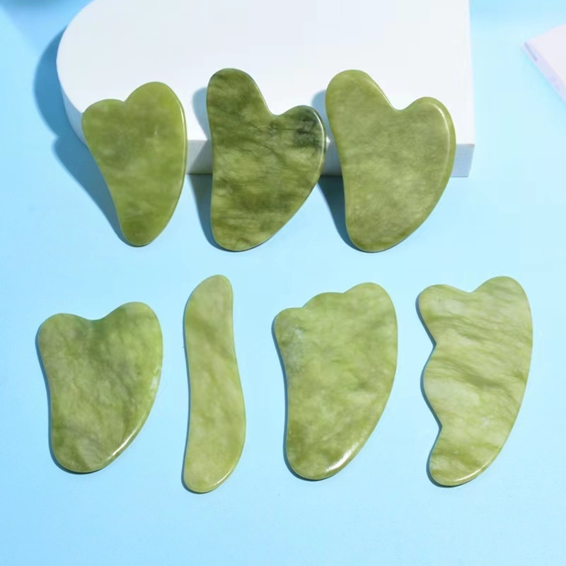 Gua-Sha-Massageplatte aus grünem Jade 2