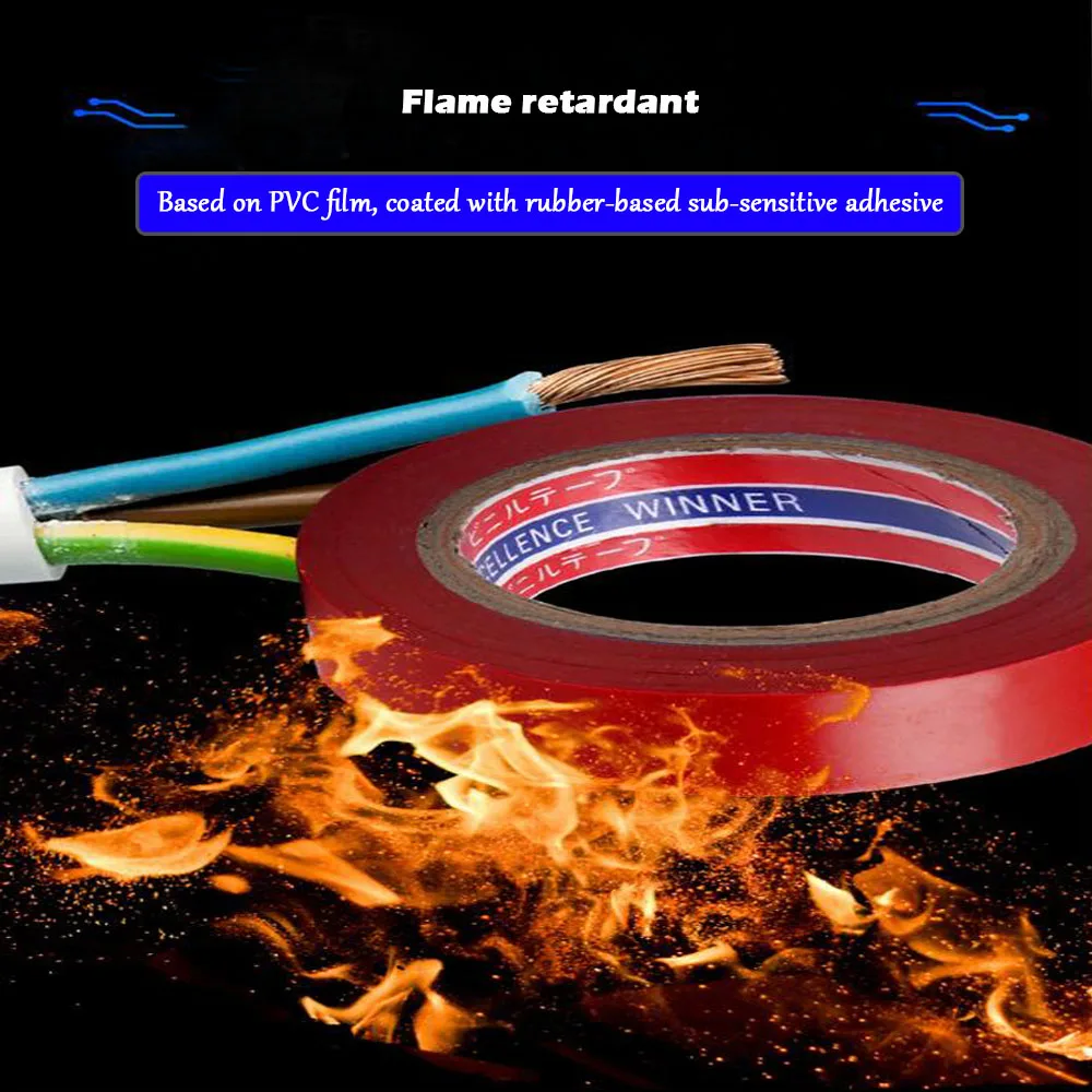 Flammhemmendes PVC-Isolierband 10 m farbig 4