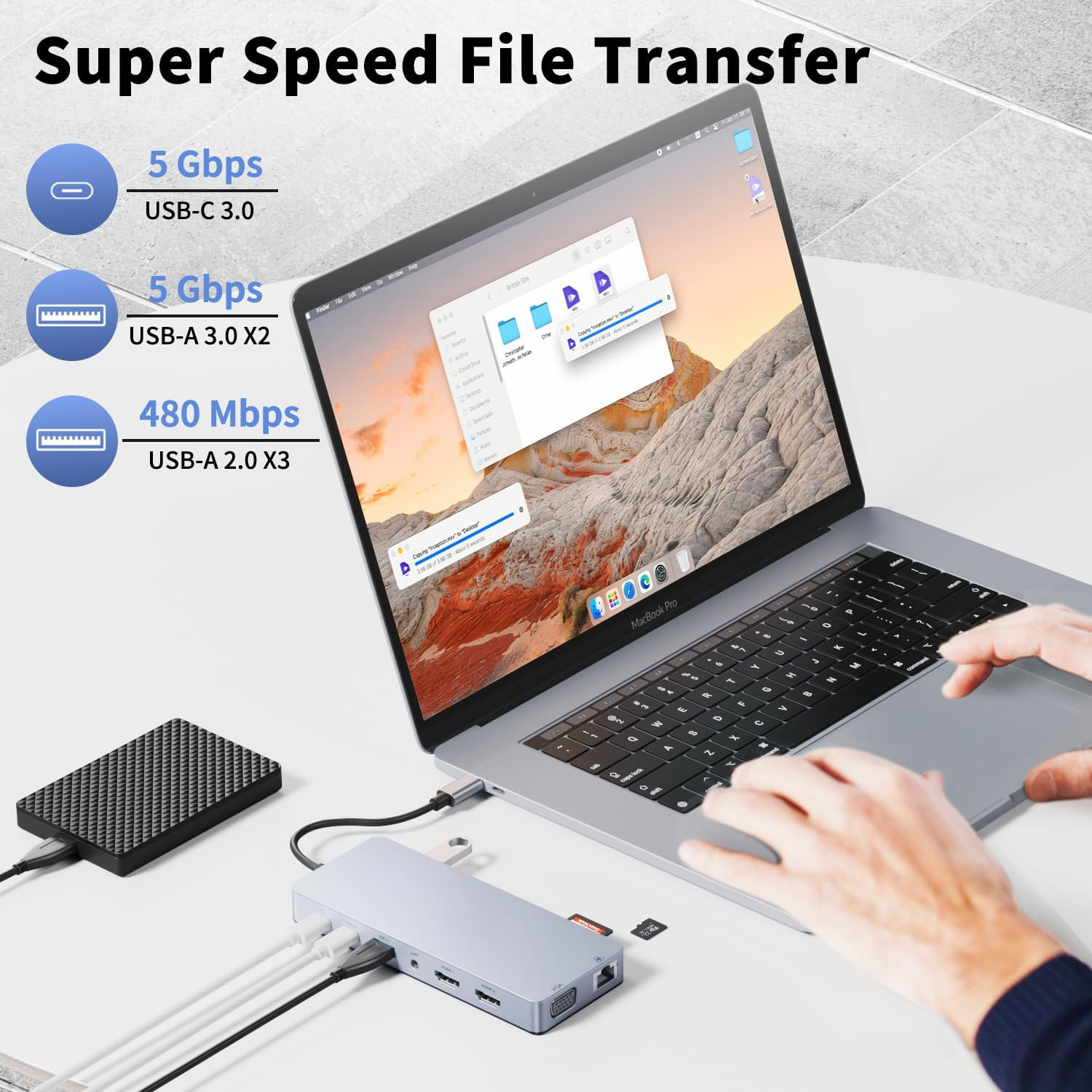 USB-C Docking Station 14-in-1 mit PD 100W 3