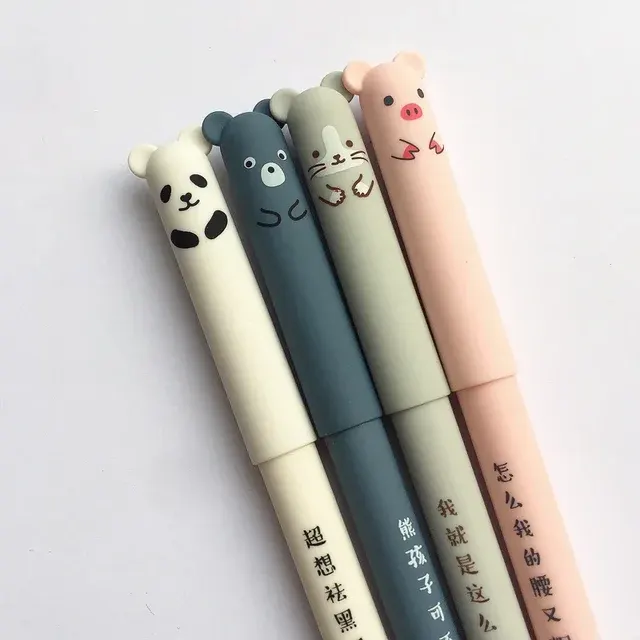 Kawaii Tier-Löschgelstift-Set, 4 Stück 2