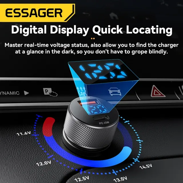 45-W-USB-C-Autoladegerät mit Digitalanzeige 3