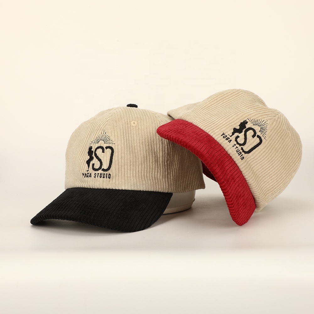 Cord-Dad-Cap mit Stickerei und gebogenem Schirm 3