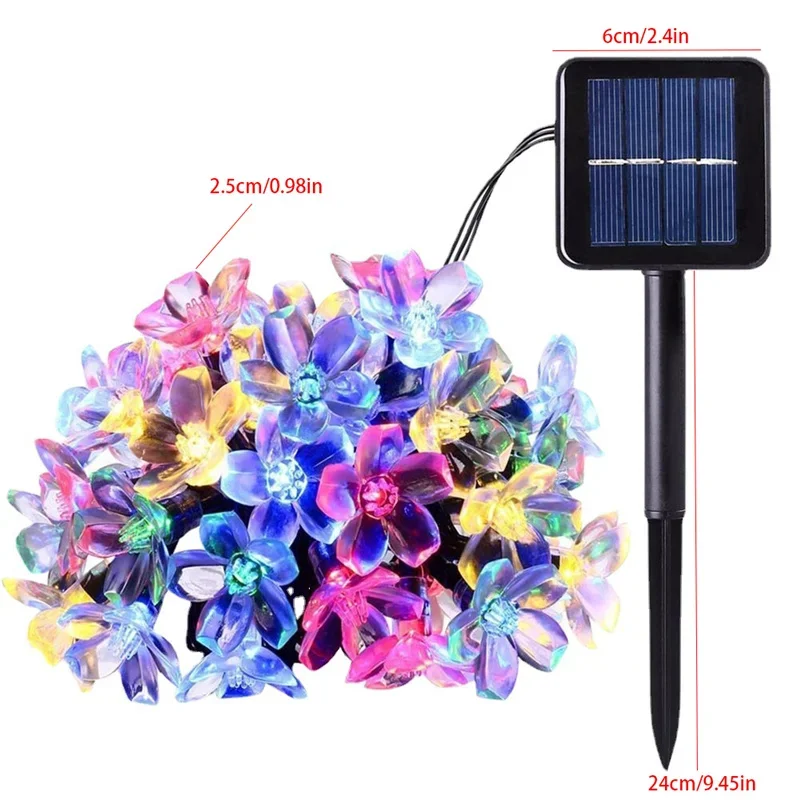 Wasserdichte Solar-Sakura-Lichterkette, 200 LEDs 2