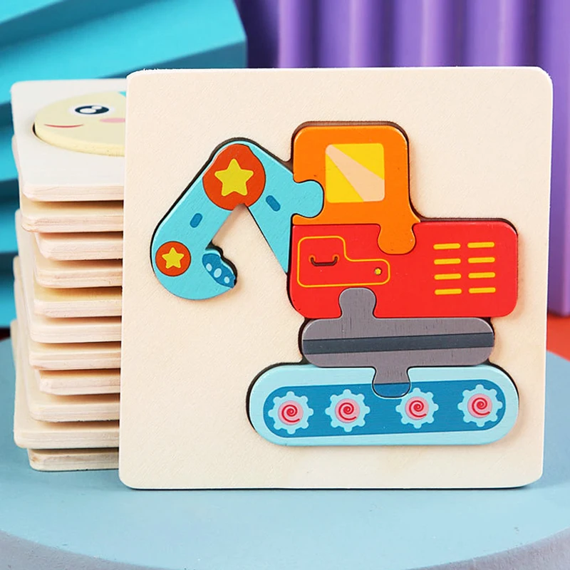 Holzpuzzle 3D Tiere für Kinder