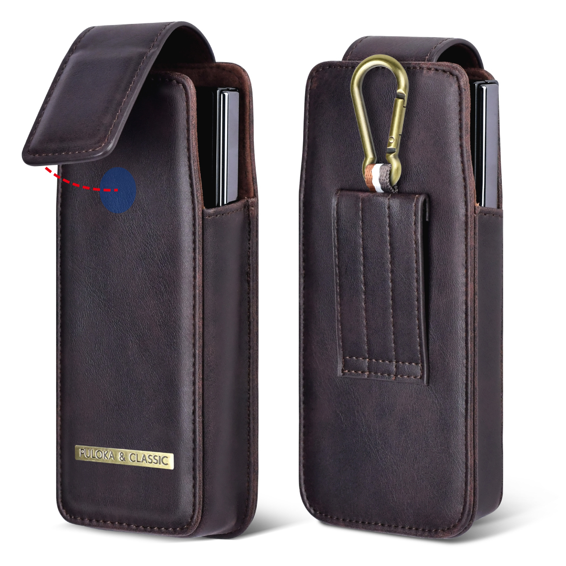 Herren-Ledertasche mit Metallhaken, faltbar 3