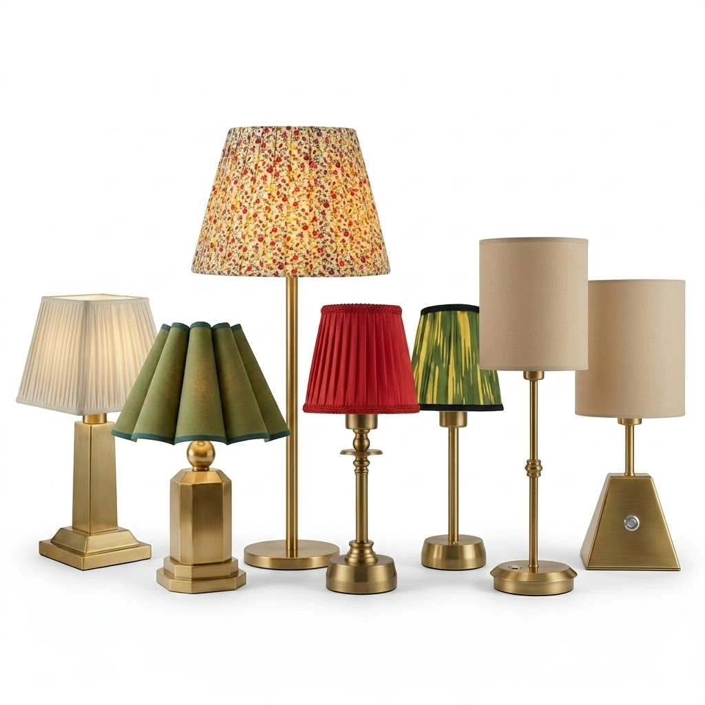 Klassische LED Tischlampe mit Stoffschirm 2