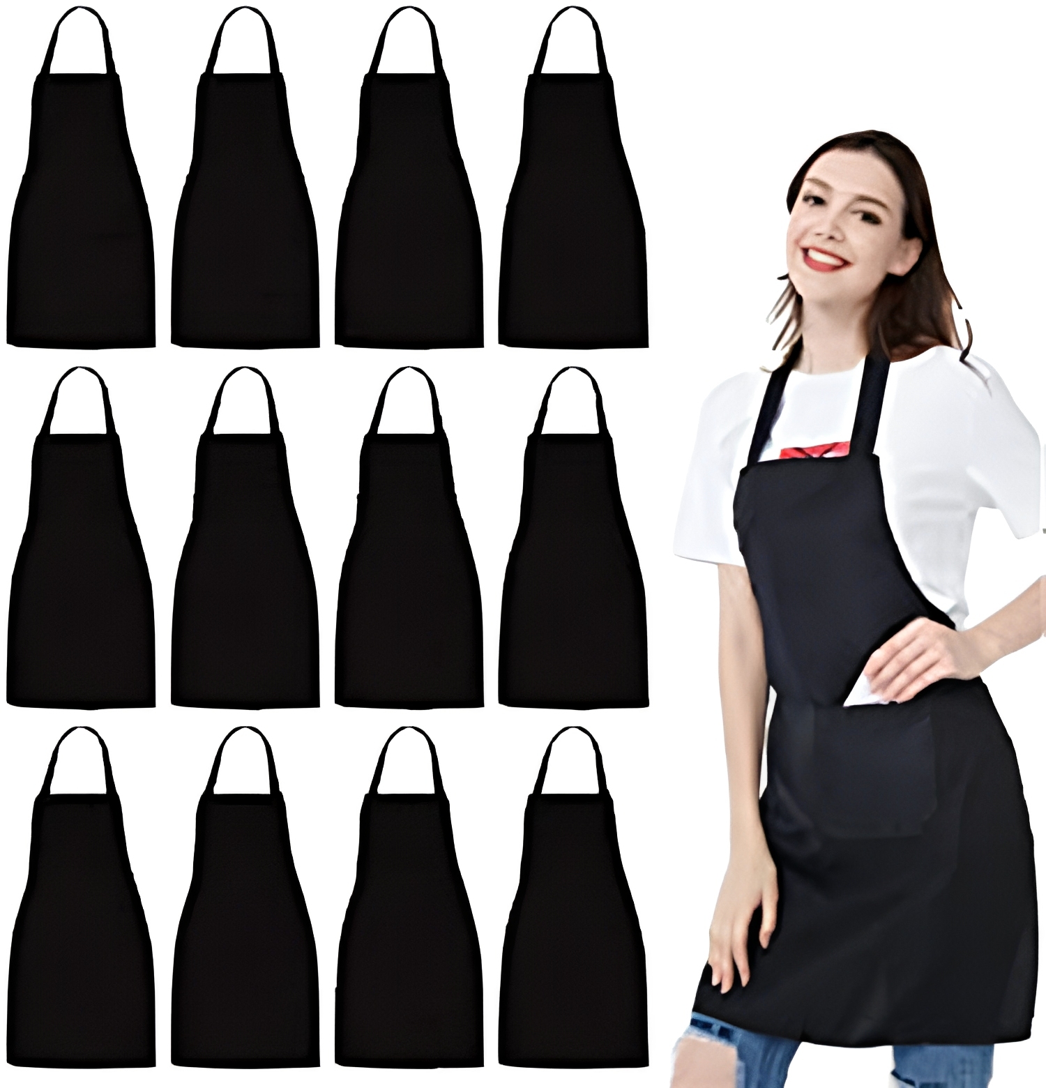 Verstellbare Baumwollkochschürze mit zwei Taschen