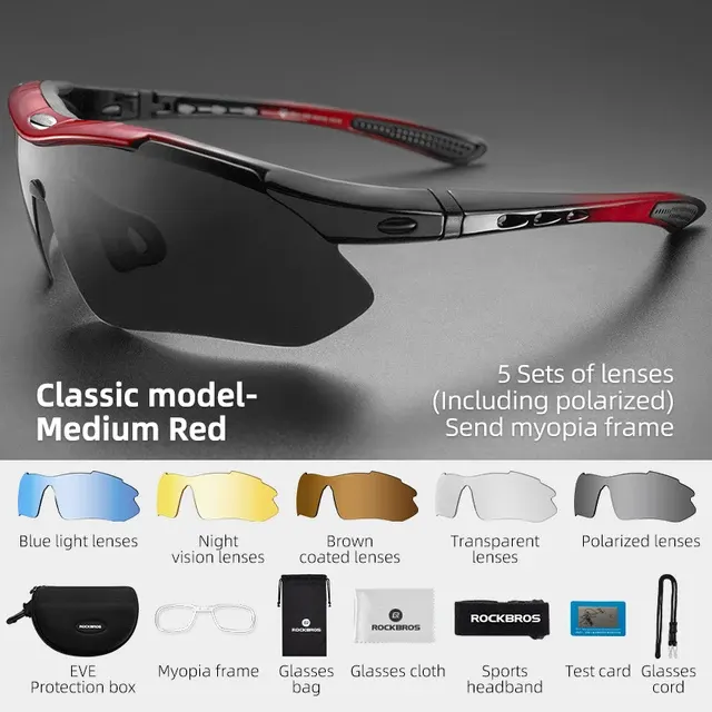 Polarisierte Radbrille mit 5 Wechselgläsern 2