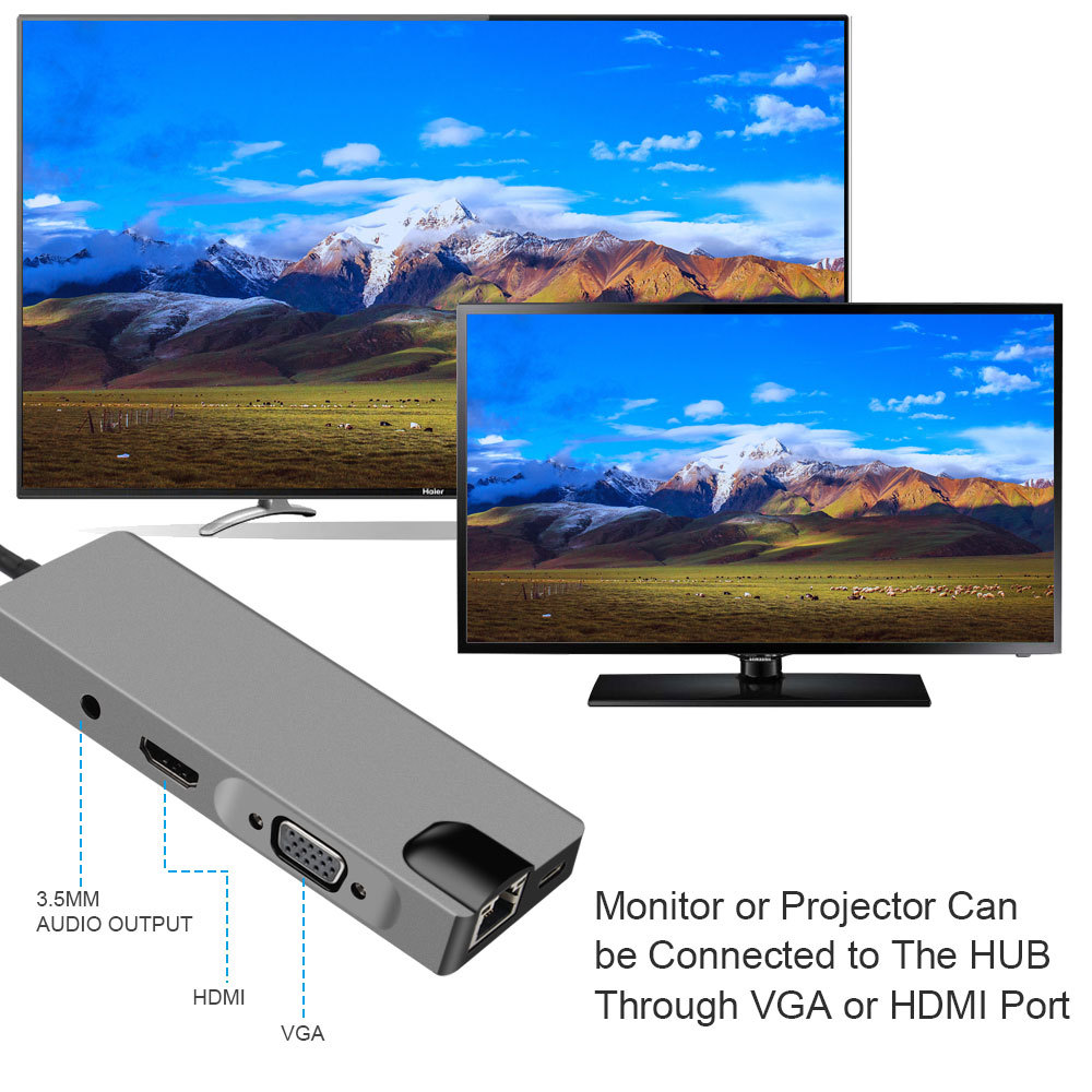 9-in-1 USB-C-Hub mit HDMI 4K und RJ45 4