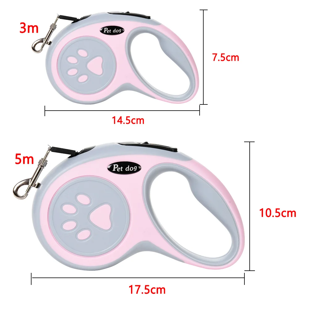 Nylon-Hundeleine 3 m/5 m, einziehbar 4
