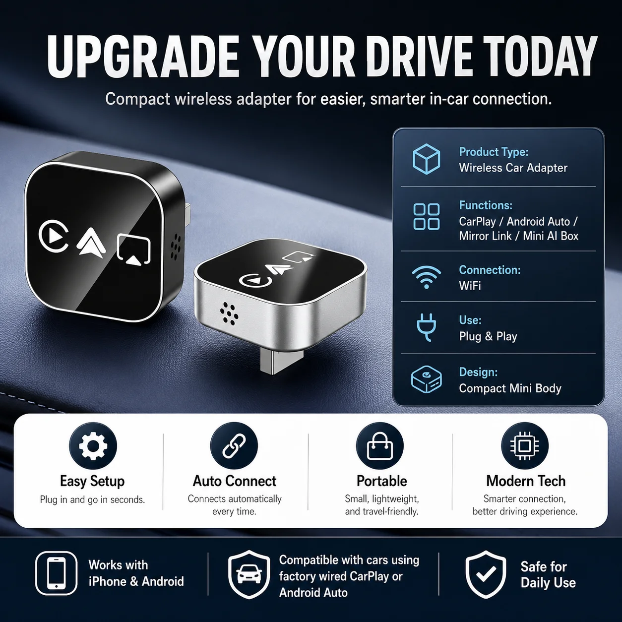 Plug-and-Play Bluetooth-CarPlay-Adapter für Autos 3