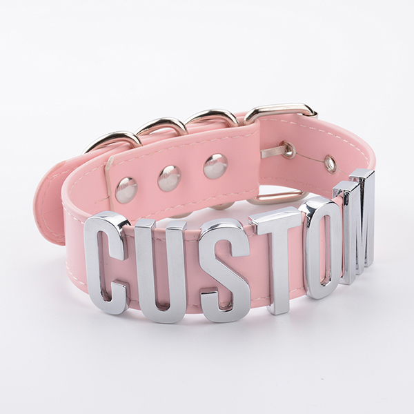 Personalisierte Choker-Halskette aus PU-Leder 2