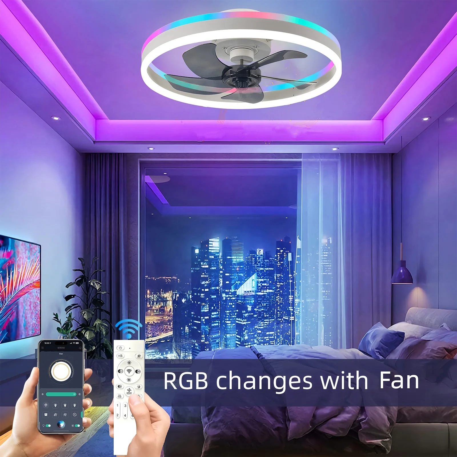RGB-Deckenventilator mit Licht und App-Steuerung 2
