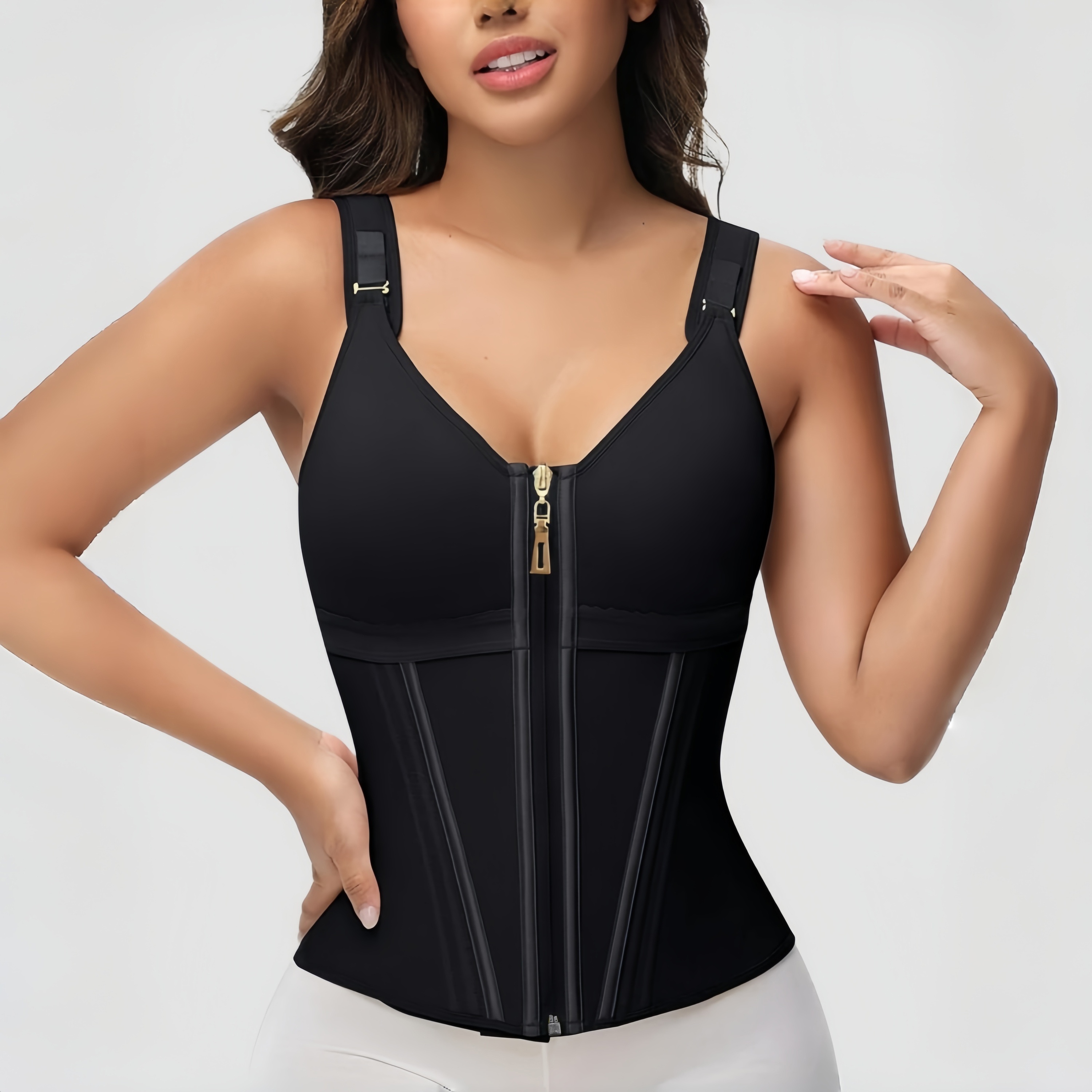 Atmungsaktiver Shapewear-Body mit Reißverschluss