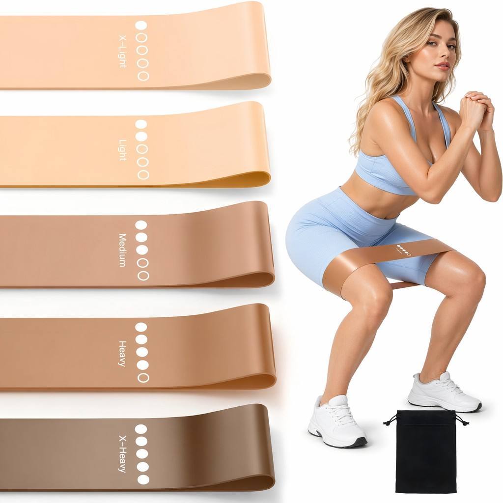 Naturlatex Hüftbänder Set 5-teilig Heimtraining 3