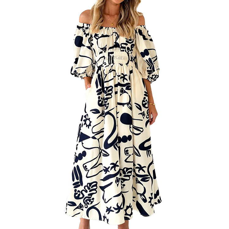 Langes Blumen-Maxikleid für den Strand 2