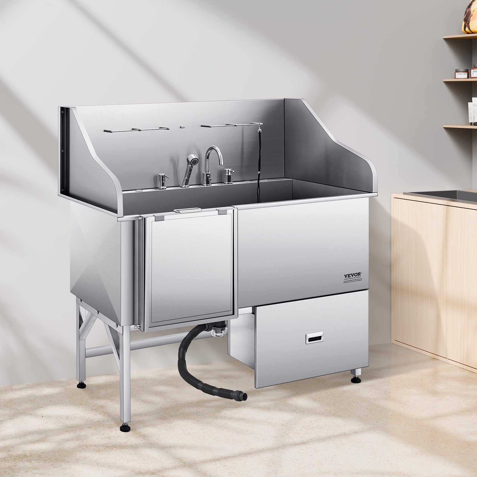 50-Zoll-Edelstahl-Hundebadewanne mit Rampe 2