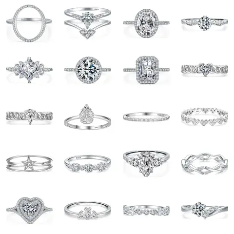 Stapelbarer Sterlingsilber-Ring mit Zirkonia