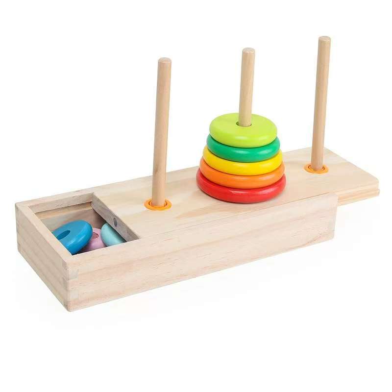 Natürliches Holz-Stapelspielzeug mit Montessori-Ansatz 3