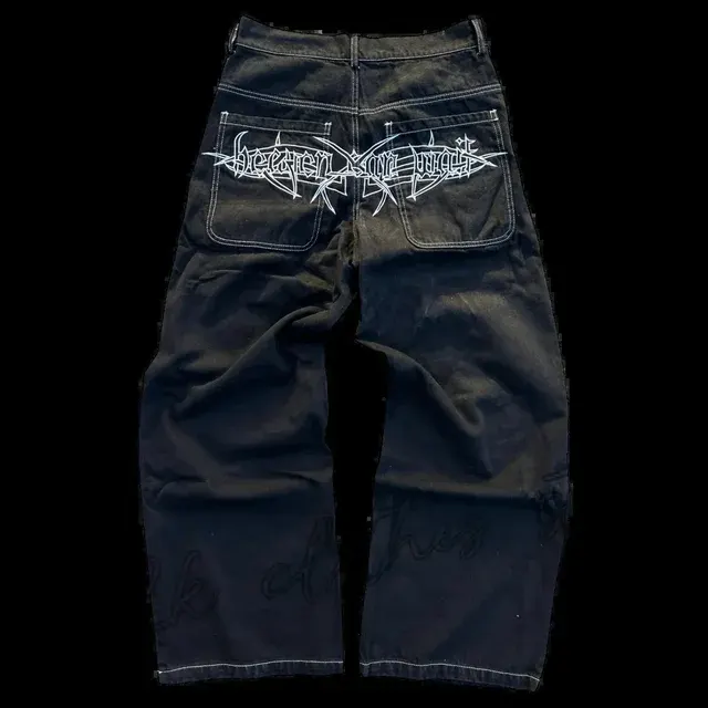 Baggy Streetwear-Jeans mit breitem Bein 4