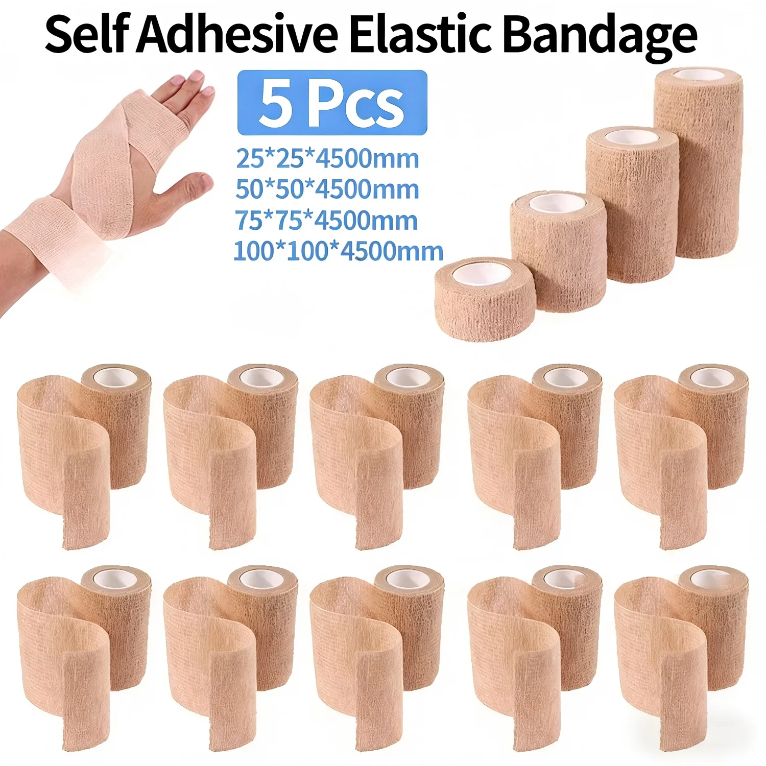 Selbstklebende Elastische Fixierbinde, 5er-Set