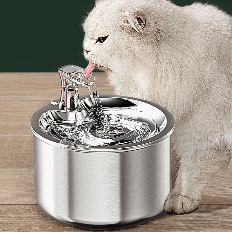 Edelstahl Katzenbrunnen 2 Liter leise 3
